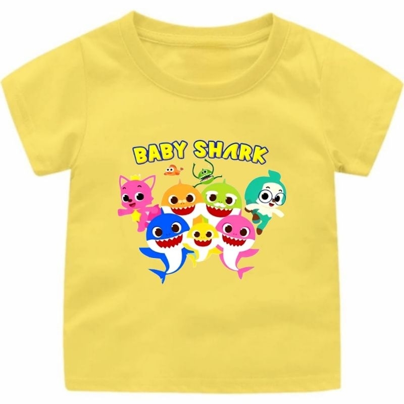 Baju Kaos Anak Cewek Cowok 1-12Tahun BABY SHARK Lucu.Ready 10WARNA//Atasan Kaos Anak