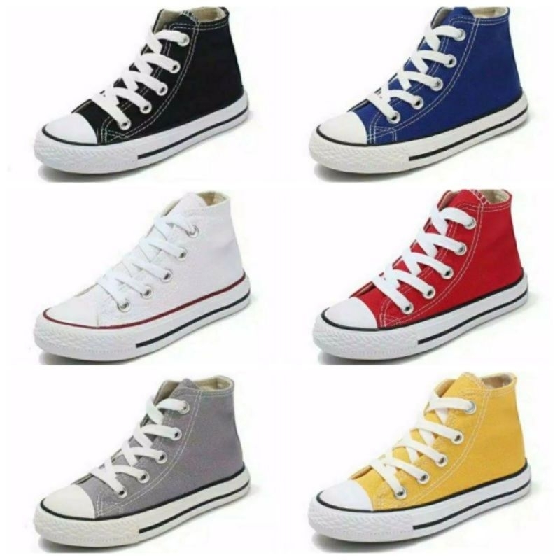 Sepatu Converse Anak Model Tinggi / Sepatu Allstar Anak Abu / Sepatu Sekolah Anak / Sepatu Casual Anak