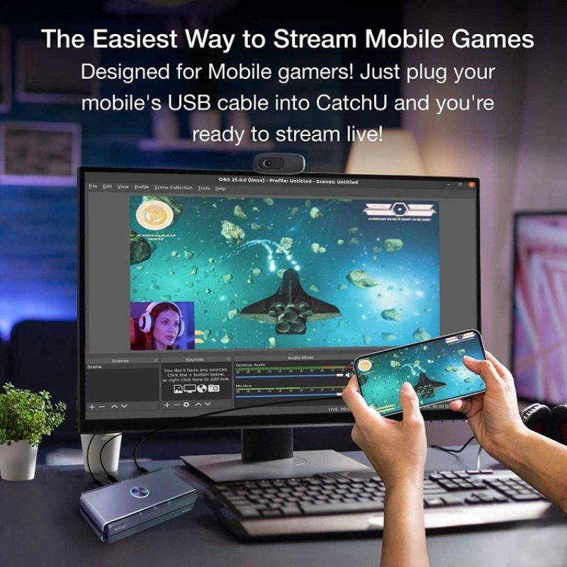 EZCast CatchU Capture Card HDMI Record Box Game Streaming Ultra HD - B1