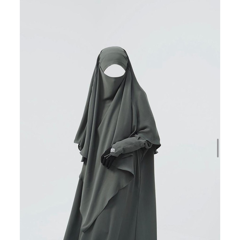 Luna Abaya by Elmadina MARET 2023 - Deep Lichen, Navy Mazen