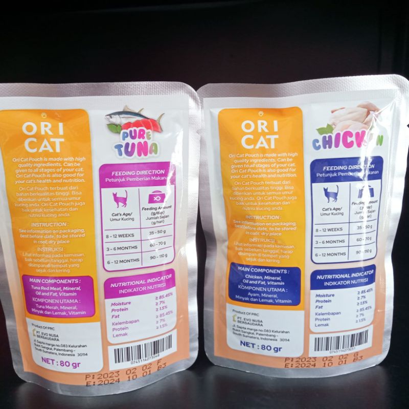 Oricat Sachet All Stage 80gr | makanan basah ori cat wettfood segala usia premium