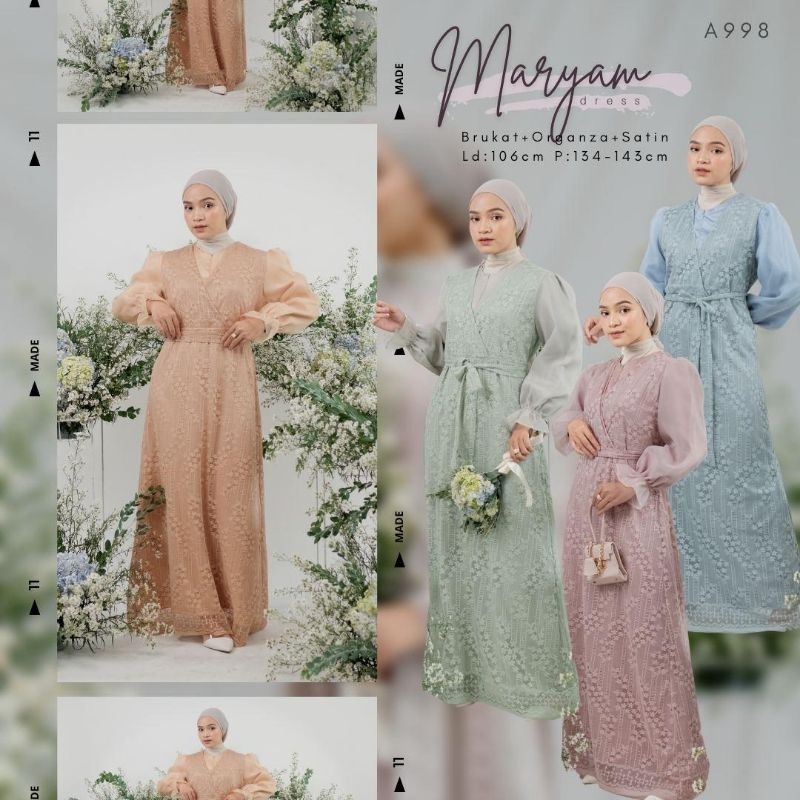 MARYAM DRESS / DRESS BRUKAT / DRESS LEBARAN / DRESS PESTA HIJAU SAGE / DRESS MURAH MEWAH / DRESS ORG
