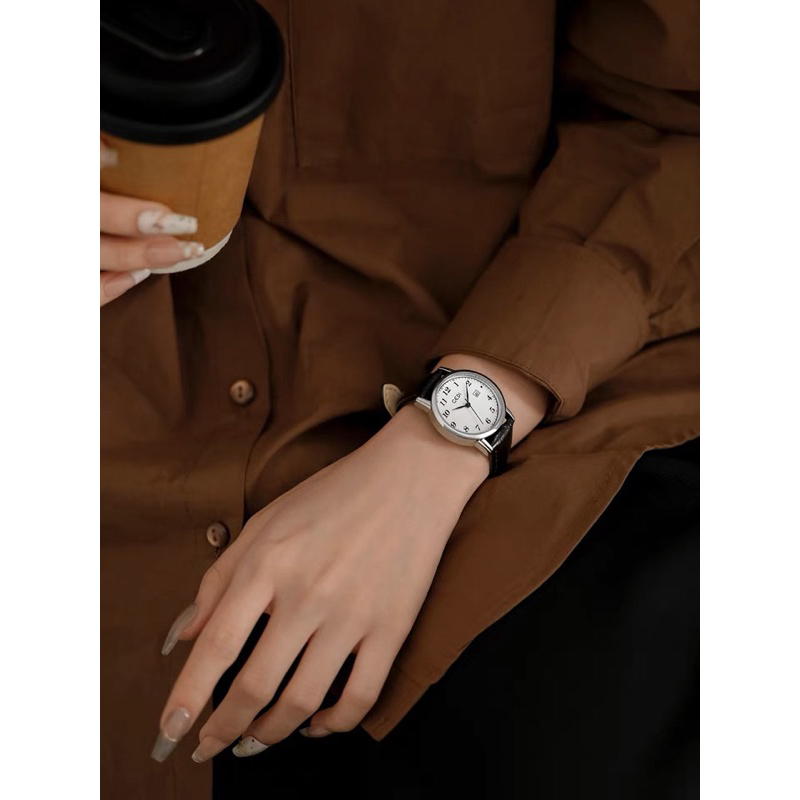 Jam tangan wanita GEDI CLASSIC tali kulit coklat asli Import -KOOLEY