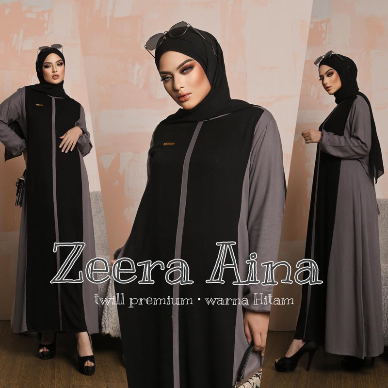 Daster Arab Zeera AINA Maxi Dress Gamis Twill Premium