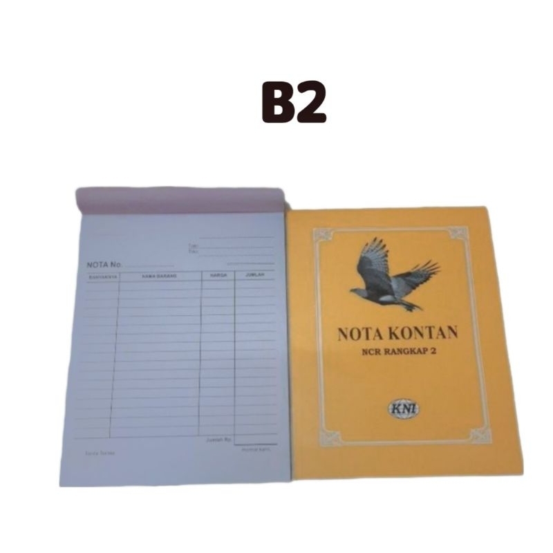 Nota 2ply rangkap 2 besar B2 bon KNI