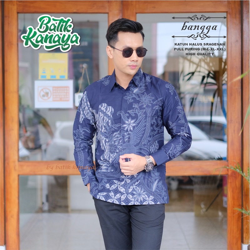 BANGGA batik pria lengan panjang Full Furing bahan katun halus sragenan by Kanaya