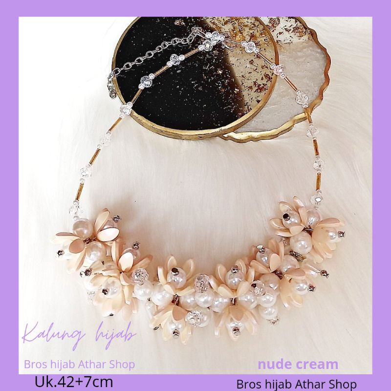 Premium Crystal Beads Necklace - Kalung Hijab Daily aksesoris Fashion kekinian By Athar Shop