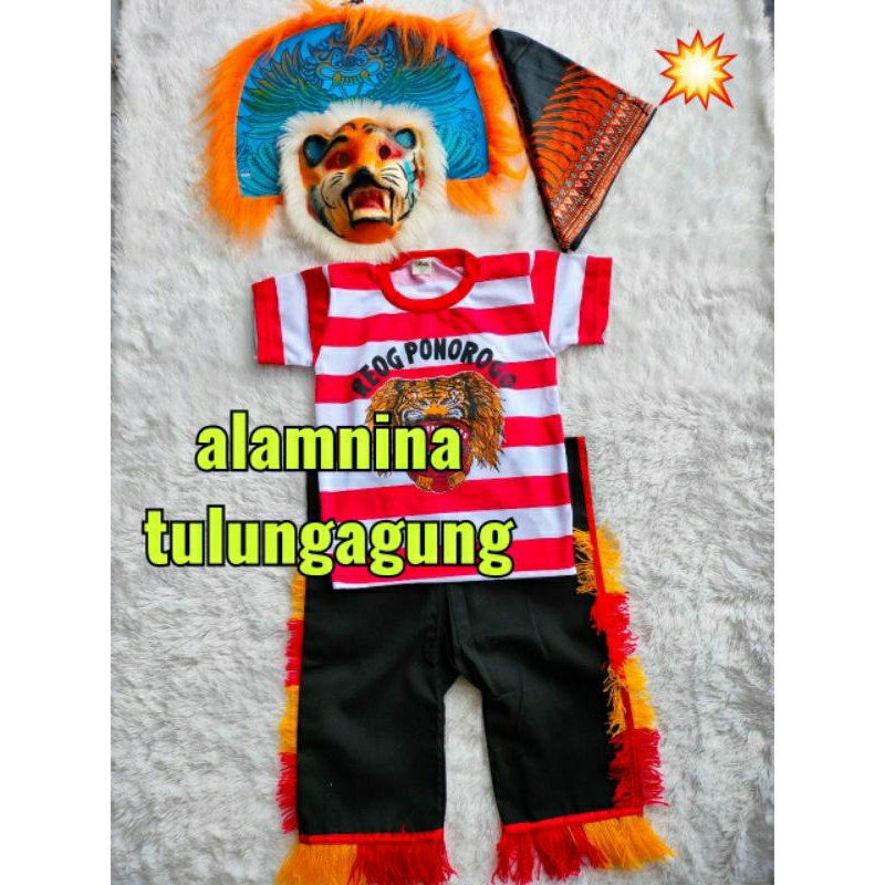 setelan kaos reog ponorogo topeng udeng jawa celeng gelang kaki kuda lumping barongan