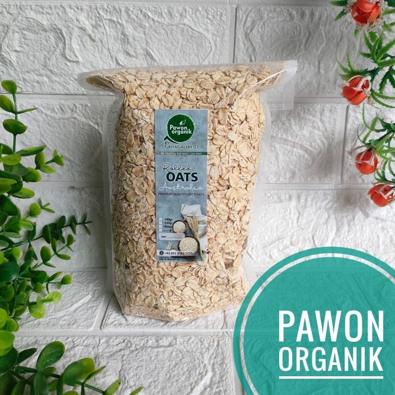 

Australia Rolled Oat Gandum Australia Refill 500gr UniGrain Gandum utuh Oatmeal