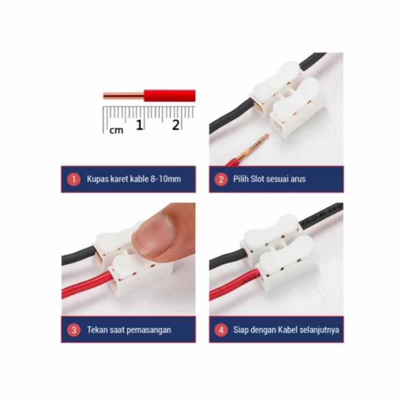 Terminal Block 2 Pin Terminal Quick Connect Terminal Sambungan Jepit