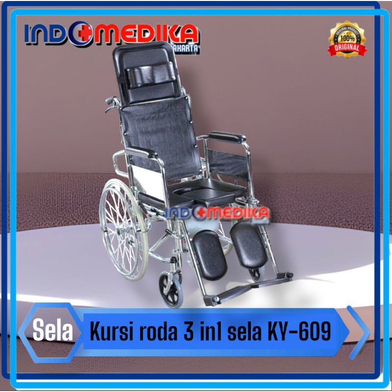(Ekspedisi) KURSI RODA 3 in 1 SELLA KY-609 / Kursi roda 3 Fungsi