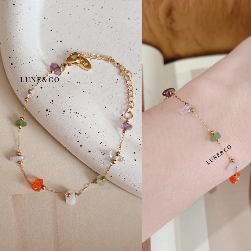 Gelang Gemstone Mixed Colour / Batu Alam Asli Impor RS244