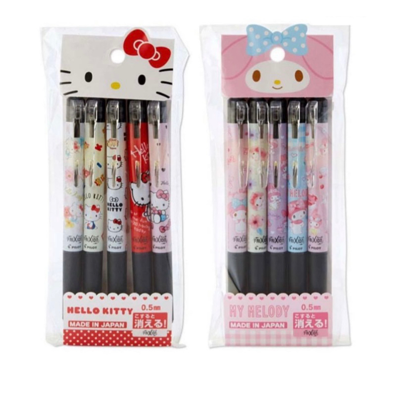 

Sanrio Ballpoint Pen Frixion Set of 5 Hello Kitty / My Melody 0.5mm