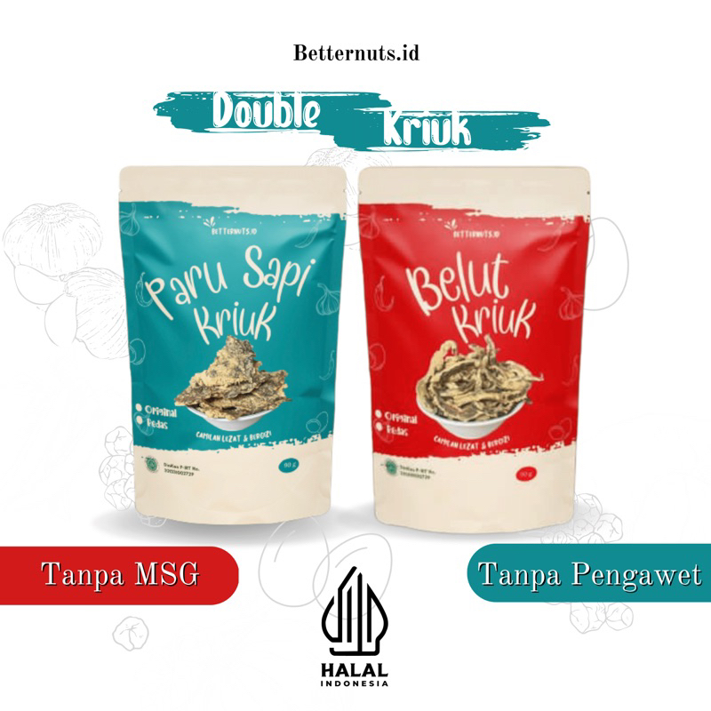 

DOUBLE PACK BELUT & PARU SAPI KRIUK CAMILAN KERIPIK PARU CAMILAN KERIPIK BELUT KERIPIK BELUT KLATEN KERIPIK PARU KLATEN