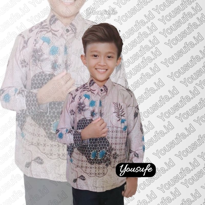 Kemeja Batik Anak Couple Keluarga Seragam Pernikahan Hajatan Keluarga Produksi Pekalongan Nyaman Halus Terbaru Motif Sekar Jagad Kids03