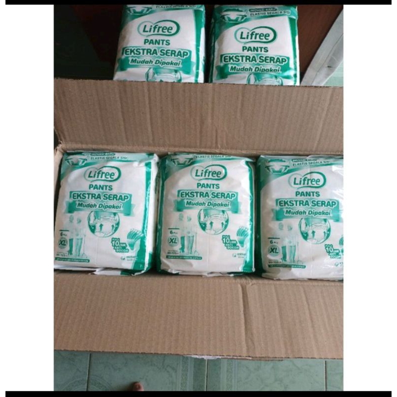 Lifree popok dewasa celana ekstra serap M / L / XL kemasan putih 1dus isi 3pack