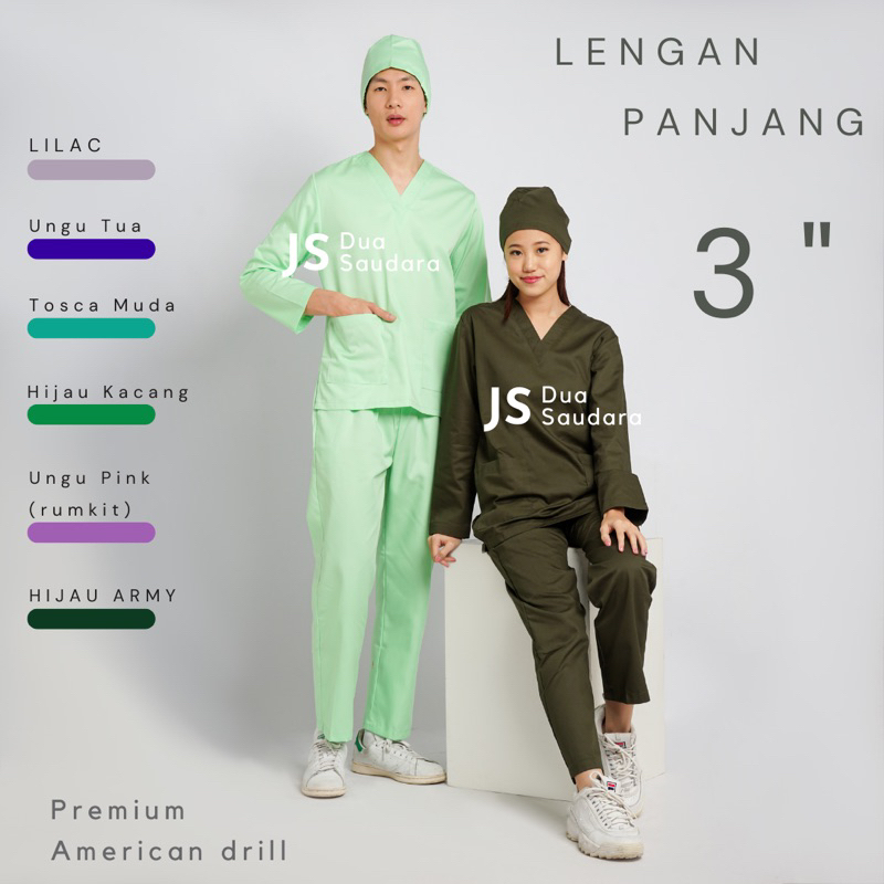 LENGAN PANJANG - BAJU OK UNILA | BAJU JAMAL | SERAGAM OK| BAJU PERAWAT  | BAJU JAGA merk DUA SAUDARA