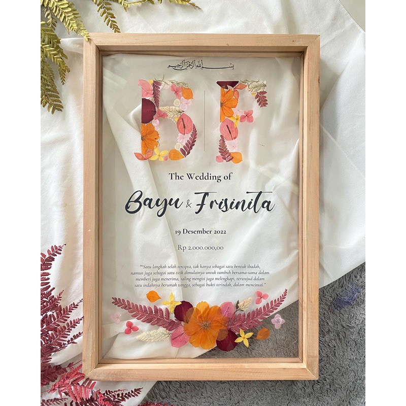 Wood Frame Mahar ukuran A3 (desain print uv)