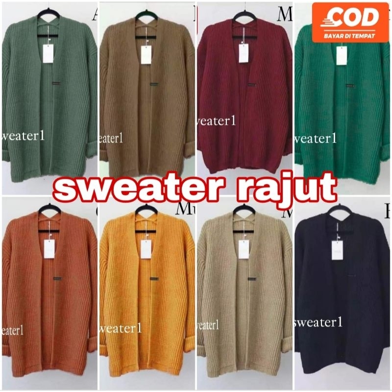 CARDIGAN RAJUT WANITA OVERSIZE SWEATER RAJUT BRESKA ORIGINAL TEBAL