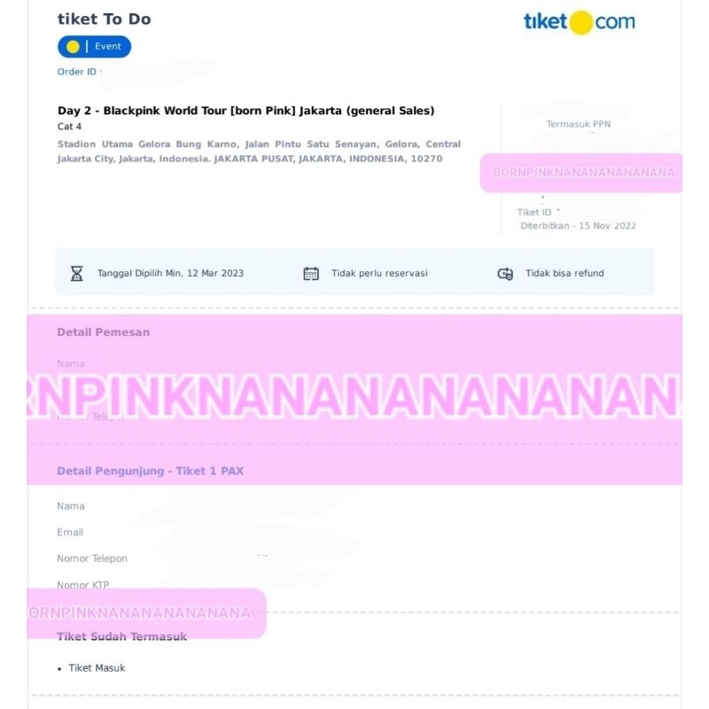 TIKET BLACKPINK BORNPINK CAT 4 DAY 2 UNDERPRICE