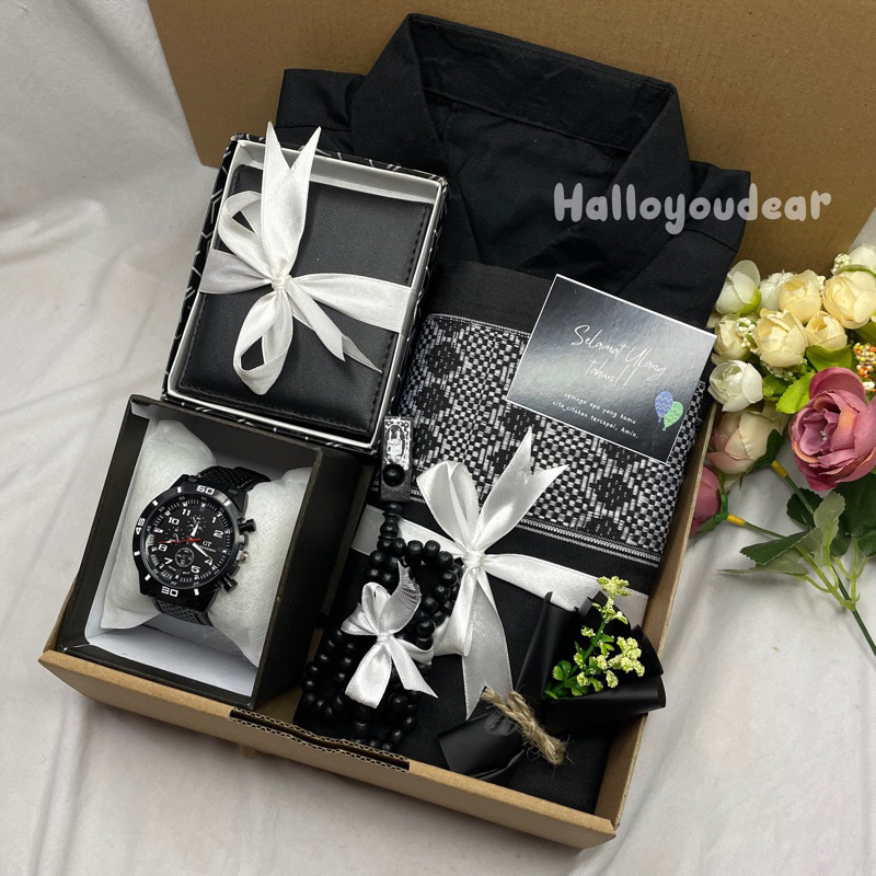 [BISA COD] - Giftbox/kado/hampers kemeja polos sarung cowok