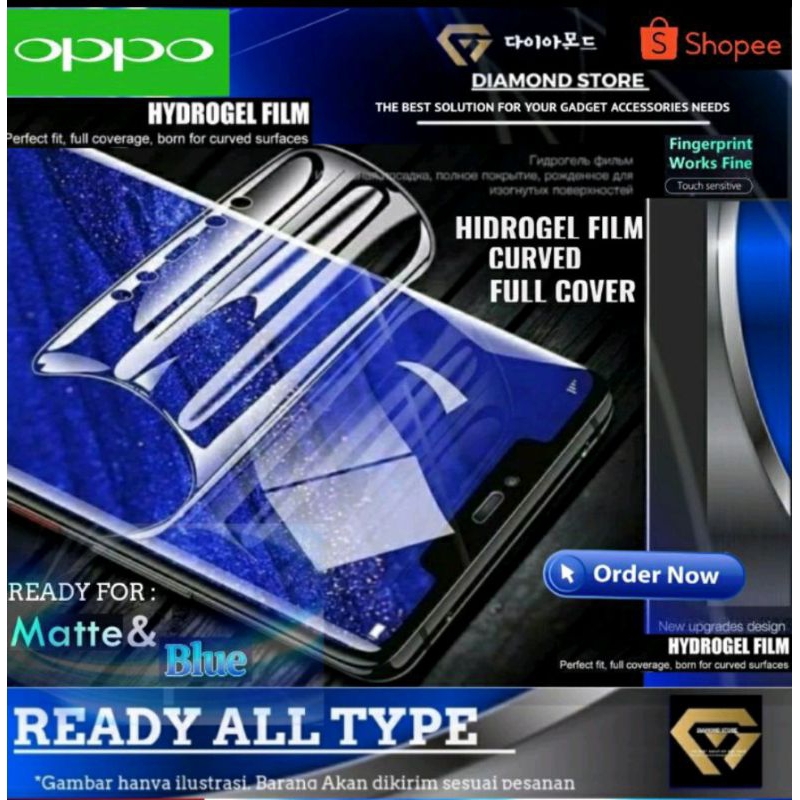 HIDROGEL HYDROGEL OPPO BLUE MATTE &amp; CLEAR A58 A78 5G FIND N2 FLIP RENO 9 PRO 10 PRO+