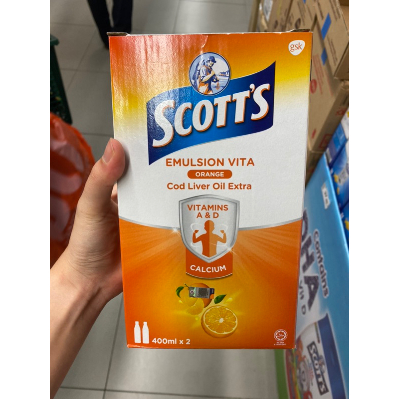 scott's emulsion vita orange / scott's emulsion original 400ml x 2 botol / 400ml / 200ml