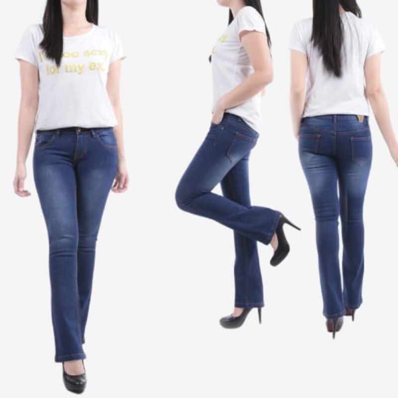 Celana Jeans panjang Wanita Reguler 28-38 Strectch