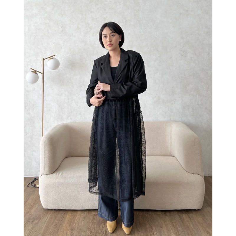 TRICK & TRICKY TULLE EMBROIDERY BLAZER