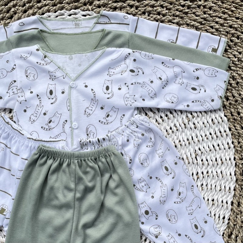 3 PCS Baju Lengan Panjang + Celana Panjang Bayi Bayi Atasan Bayi Baju Newborn Baju Bayi Baru Lahir Gift Bayi Hadiah Lahiran Bayi Baju bayi lengan panjang ASYAM BABY