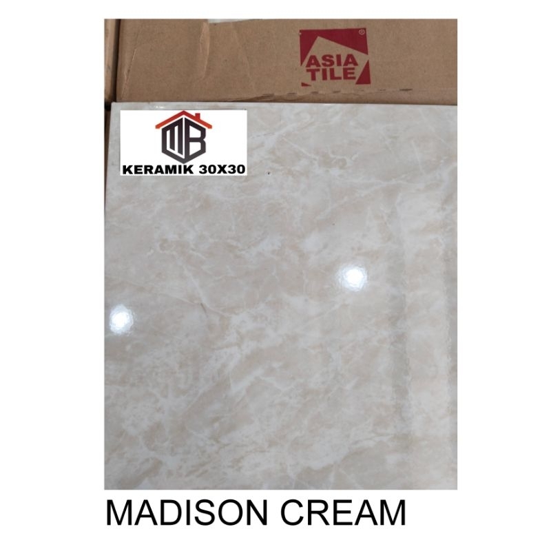 Keramik lantai 30x30 Asia tile Madison green, grey, cream kw3