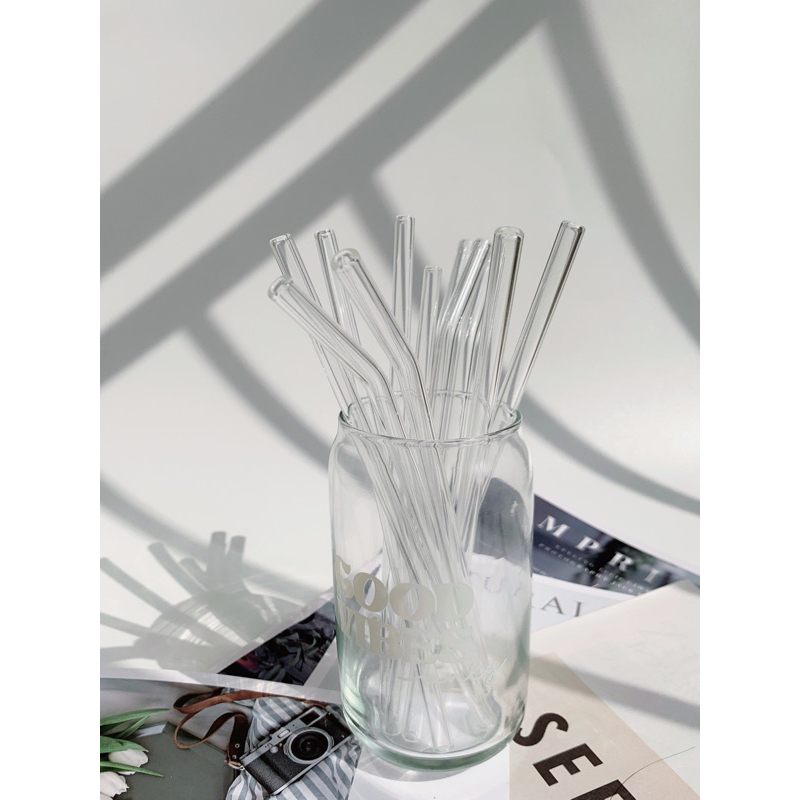 Pipolio: sedotan kaca bening | glass straw | clear straw | sedotan kaca transparan | sikat pembersih