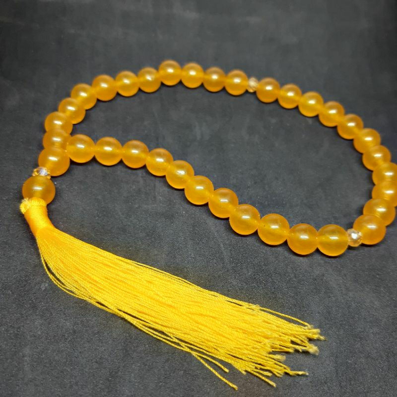 Tasbih batu giok kuning 10mm 33butir natural