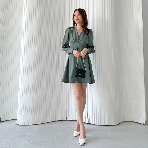 Samantha Dress / Party Dress / Casual Dress / Long Sleeve Dress / Dress Wanita Korea