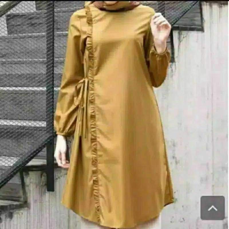 Tunik Rempel - tunik polos - atasan wanita kekinian - baju remaja muslim
