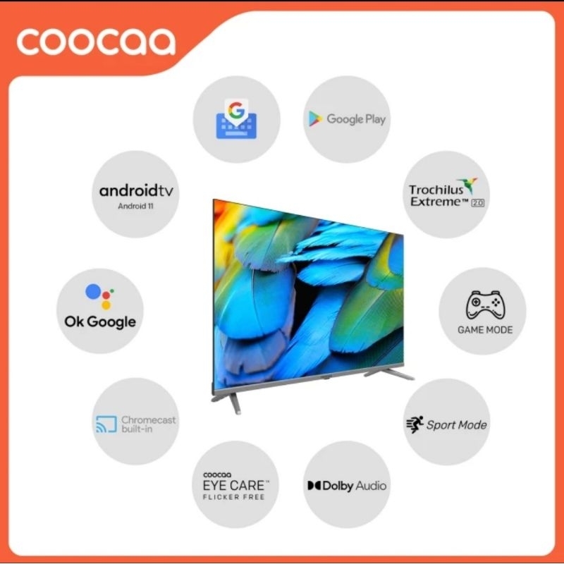 COOCAA 32S7G Smart TV 32 Inch Android 11 Digital TV Garansi Resmi