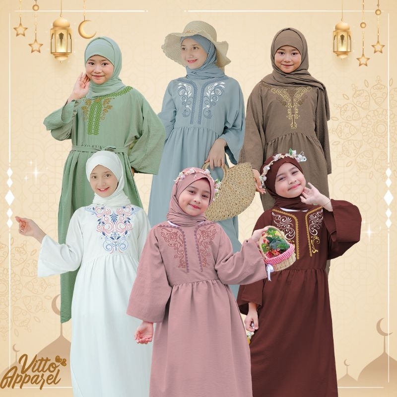 Gamis Kaftan Yumna Vitto Kidswear/ Kaftan anak /Gamis Vitto