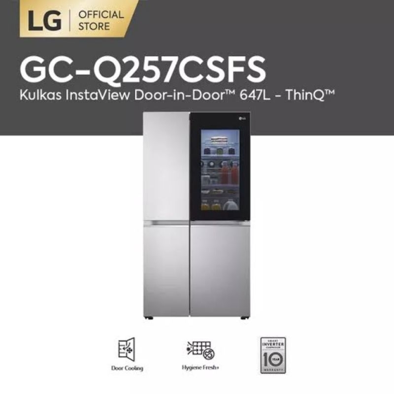 LG GC-Q257CSFS KULKAS SIDE BY SIDE INVERTER INSTAVIEW GCQ257CSFS GCQ257