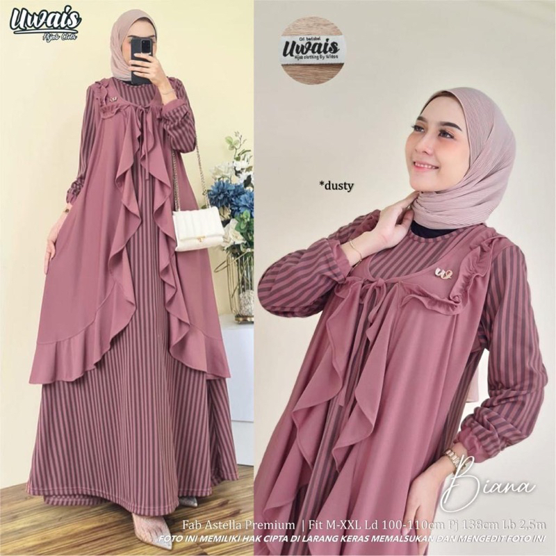 BIANA / ANDIN BY UWAIS - ANDIN MAXY ORIGINAL UWAIS - DRESS KONDANGAN - GAMIS POLOS DRESS MUSLIM