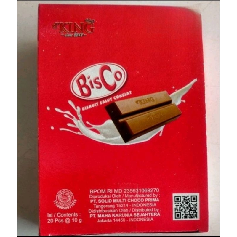 

Bisco D'KING BONIBOL Cokelat Coklat Biskuit Salut coklat isi 20 PCS