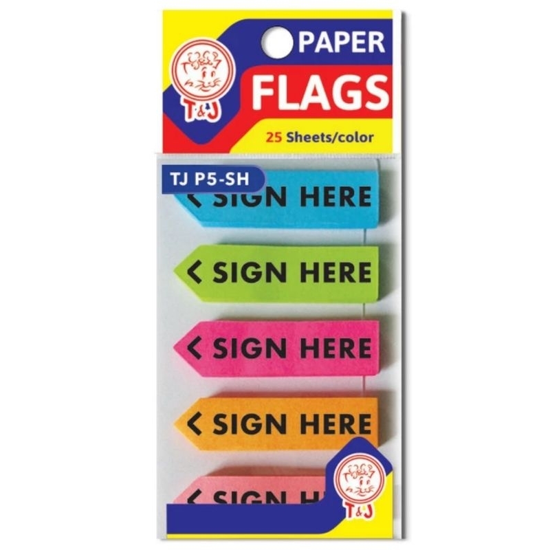 

Paper Flags Sign Here 5 Colour