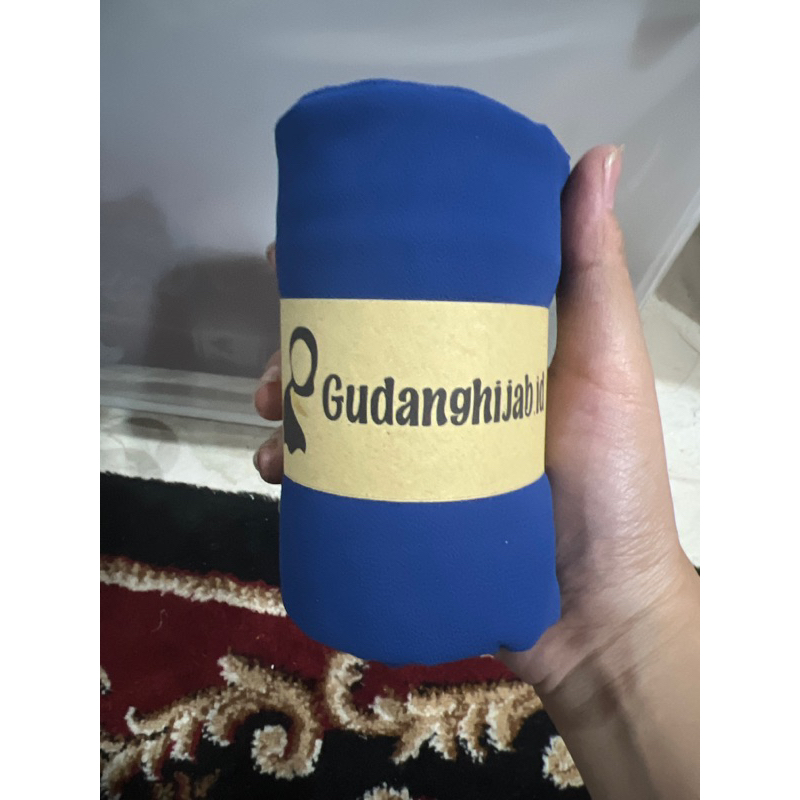 Pashmina Ceruty Babydoll Birel Pashmina Polos Biru Elektrik Premium || Pashmina Biru Bca Ceruty Baby