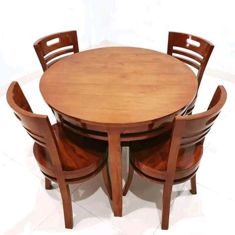 1set meja makan meja makan kayu jati jepara