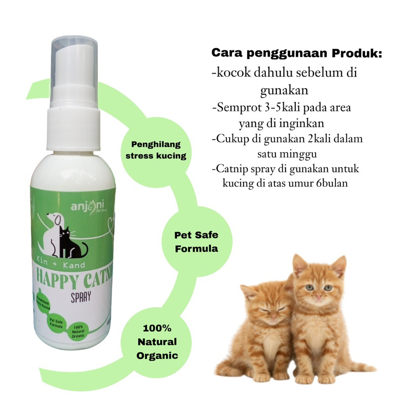 Anjani- HAPPY CATNIP SPRAY penghilang STRES KUCING