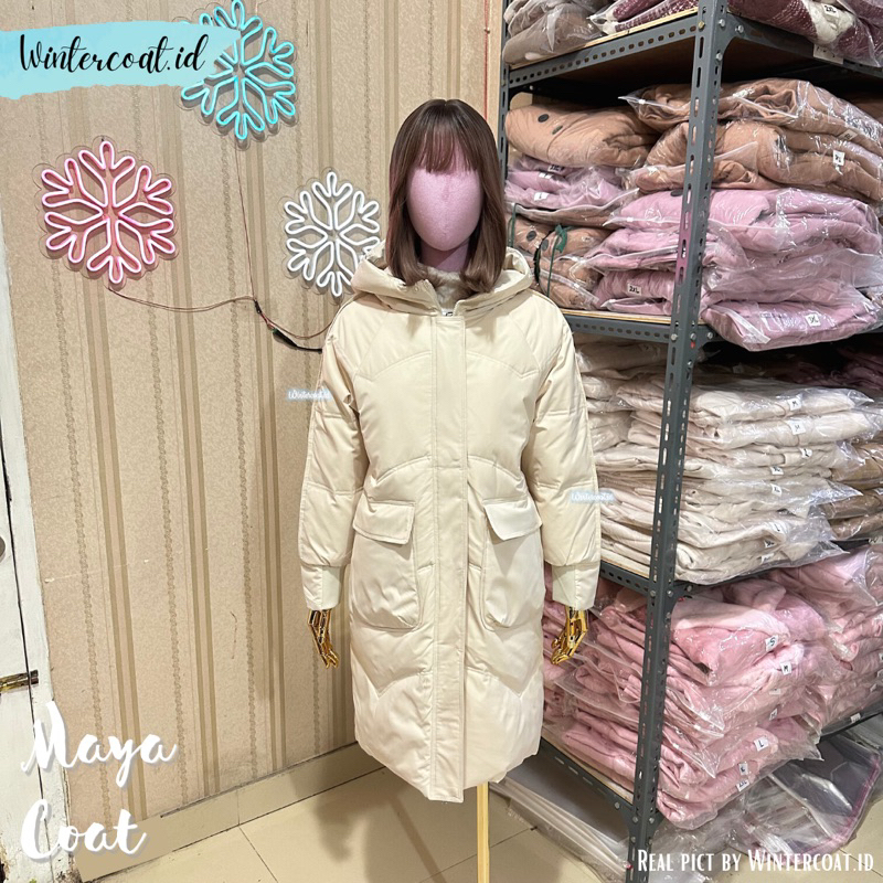 Padding coat jacket wanita import hangat waterproof sale maya padded mantel musim dingin gunung