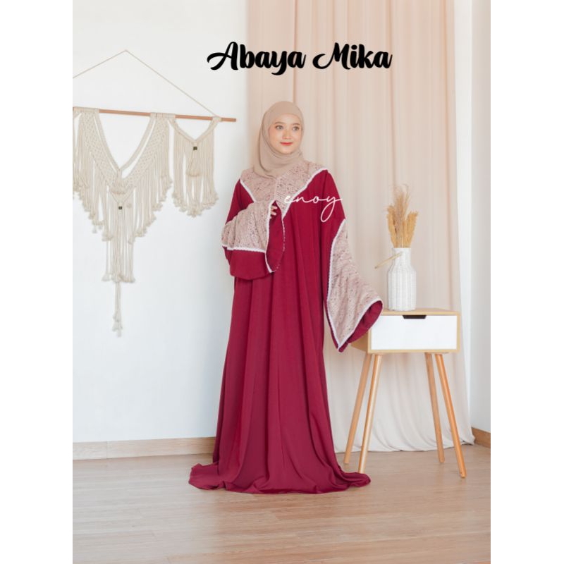 Mukena Abaya Sholat Umbrella Mika Wolfis Brokat