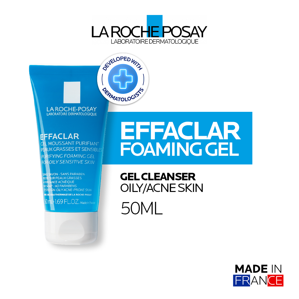 La Roche Posay Effaclar Foaming Gel Cleanser 50ml - Facial Wash Kulit Jerawat/ Berminyak