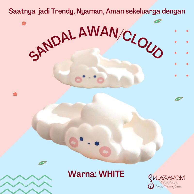 Sandal karet awan cloud EVA Phylon ANAK DEWASA kids kid Laki Perempuan pria wanita cowok cewek cowo cewe male female man woman girl boy Unisex Sendal Selop Slippers Slip Strap Empuk Ringan Anti slip Kualitas Premium Nyaman trendy kekinian viral hits cute