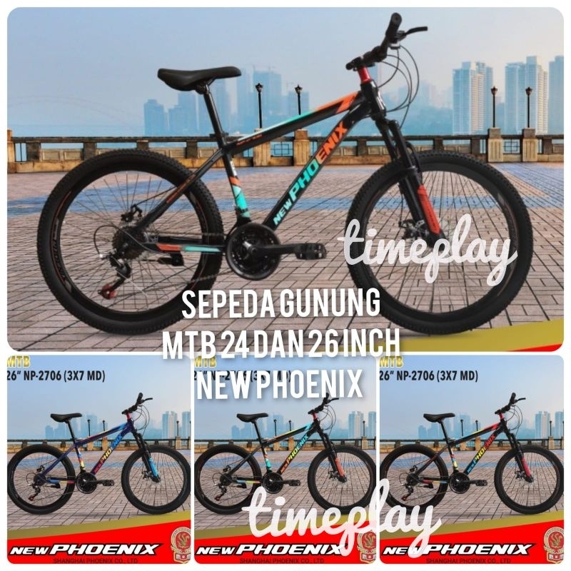 New PHOENIX Sepeda Gunung MTB 2706 size 24 dan 26 inch