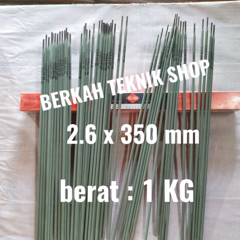 KAWAT LAS 2.6 mm (1 kg) NIKKO STEEL trafo las kaca mata stang las inventer